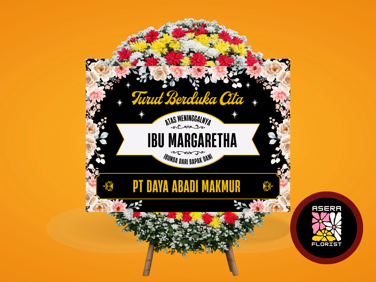 Bunga Papan Duka Cita Digital printing